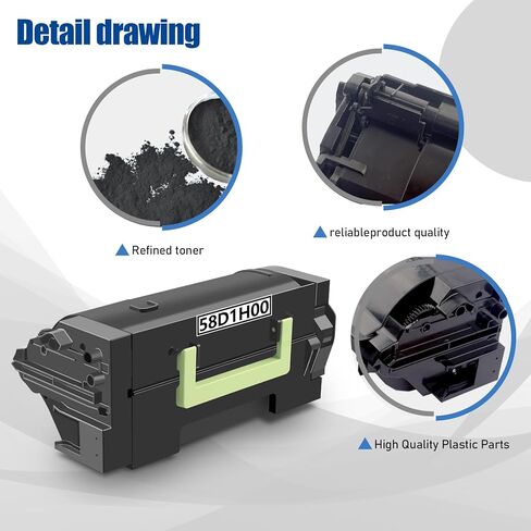 خرطوشة حبر سوداء عالية الإنتاجية 56F1H00 بديلة لطابعة Lexmark MS321 MX321 MS421 MS521 MX521 MS621 MS622 MX421MX522 MX622 طابعة ليزر 15,000 صفحة in Saudi Arabia