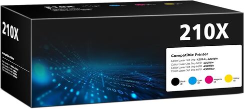 خراطيش حبر 210X Color Laser Jet Pro MFP 4301fdw متوافقة مع خراطيش الحبر HP 210A 210X 4 عبوات لطابعة HP210A HP210X للطابعة Color Pro 4201dw 4201dn MFP 4301fdn 4301fdw 4301dw 4301 fdw in Kuwait
