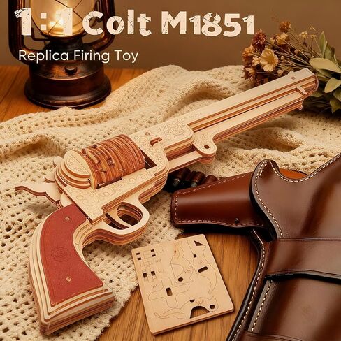 ألغاز خشبية ثلاثية الأبعاد مسدس شريط مطاطي للبالغين - نموذج مسدس 98k، مجموعة أدوات بناء مسدس شريط مطاطي DIY للمراهقين بعمر 14 عامًا فما فوق، حرفة دعابة للعقل، هدية فريدة وديكور منزلي للرجال والنساء (Kar98K) in Kuwait