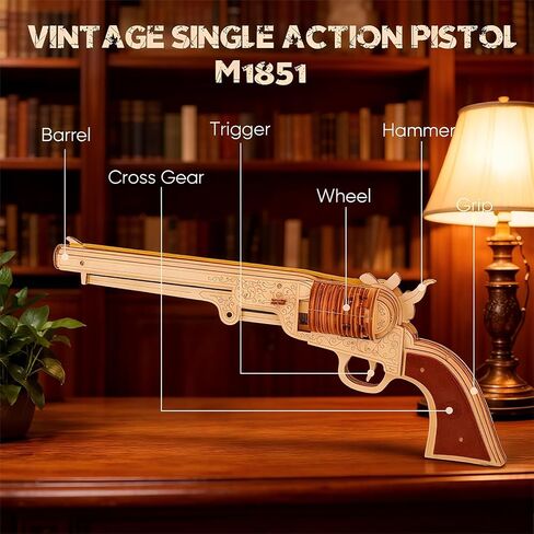 ألغاز خشبية ثلاثية الأبعاد مسدس شريط مطاطي للبالغين - نموذج مسدس 98k، مجموعة أدوات بناء مسدس شريط مطاطي DIY للمراهقين بعمر 14 عامًا فما فوق، حرفة دعابة للعقل، هدية فريدة وديكور منزلي للرجال والنساء (Kar98K) in Kuwait