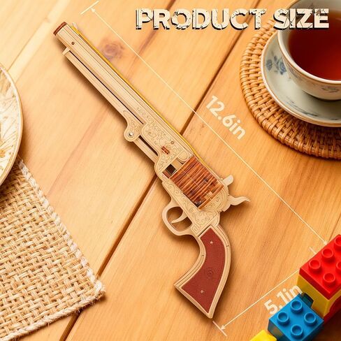 ألغاز خشبية ثلاثية الأبعاد مسدس شريط مطاطي للبالغين - نموذج مسدس 98k، مجموعة أدوات بناء مسدس شريط مطاطي DIY للمراهقين بعمر 14 عامًا فما فوق، حرفة دعابة للعقل، هدية فريدة وديكور منزلي للرجال والنساء (Kar98K) in Kuwait