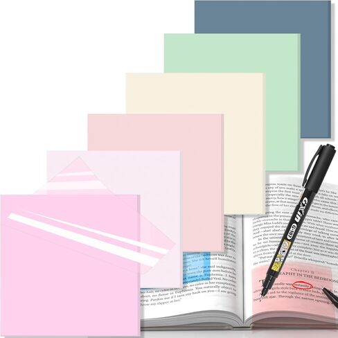 Transparent Sticky Notes with Marker, 【99.9% Transparency, Strong Adhesion,Waterproof 】 MEIGAONE 7 Pack Clear Sticky Note 3x3,Translucent Sticky Note Office,School Supplies in Saudi Arabia