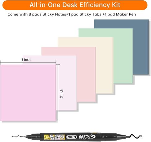 Transparent Sticky Notes with Marker, 【99.9% Transparency, Strong Adhesion,Waterproof 】 MEIGAONE 7 Pack Clear Sticky Note 3x3,Translucent Sticky Note Office,School Supplies in Saudi Arabia