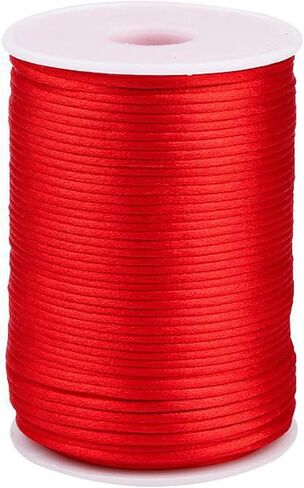 سلسلة نايلون ساتان بطول 330 قدم، سلك نايلون حريري 2 مم لصنع المجوهرات والأساور والقلائد المزخرفة in Kuwait