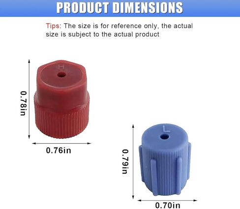 R134a AC Valve Cap Kit, 13mm & 16mm Air Conditioning Service AC System Charging Port Caps, Universal Auto Maintenance Leakproof Hat Replacement, 5 Blue Low Side & 5 Red High Side (10PCS) in Saudi Arabia