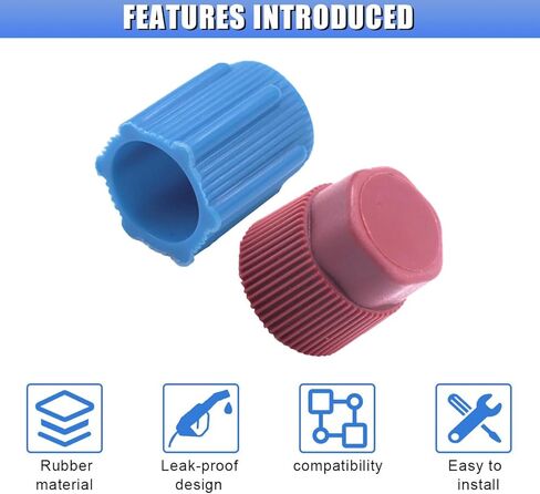 R134a AC Valve Cap Kit, 13mm & 16mm Air Conditioning Service AC System Charging Port Caps, Universal Auto Maintenance Leakproof Hat Replacement, 5 Blue Low Side & 5 Red High Side (10PCS) in Saudi Arabia