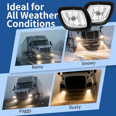 High Soar LED Fog Lights Assembly, Front Fog Light Lamp DRL for Freightliner Cascadia 2008-2017, Fog Light LED Waterproof Clear Replace Passenger & Driver Side (A Pair) in Saudi Arabia