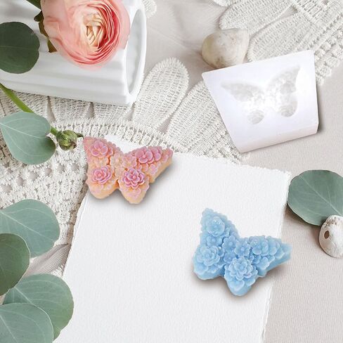 2 Piece Silicone Mold Butterfly, 5cm Wide Silicone Molds Casting Molds, Gypsum Molds for Casting, Silicone Molds for Creative Projects, Flowers Silicone Mold Butterfly in Saudi Arabia