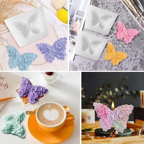 2 Piece Silicone Mold Butterfly, 5cm Wide Silicone Molds Casting Molds, Gypsum Molds for Casting, Silicone Molds for Creative Projects, Flowers Silicone Mold Butterfly in Saudi Arabia