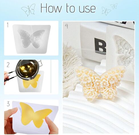 2 Piece Silicone Mold Butterfly, 5cm Wide Silicone Molds Casting Molds, Gypsum Molds for Casting, Silicone Molds for Creative Projects, Flowers Silicone Mold Butterfly in Saudi Arabia
