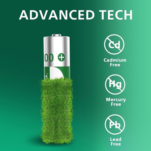 PHILIPS Rechargeable AAA Batteries 16 Pack 1000mAh NiMH Triple A Battery 1.2V Long Lasting 3A Batteries Recharge up to 500x （Full Discharge Test Every time） in Saudi Arabia