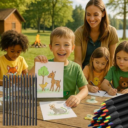 Rainbow Colored Pencils, 12 Pack Multicolor Drawing Pen Art Supplies for kids girls boys teens, Birthday gifts crafts drawing supplies, Stocking stuffers creative Arts Christmas presents DIY party in Saudi Arabia