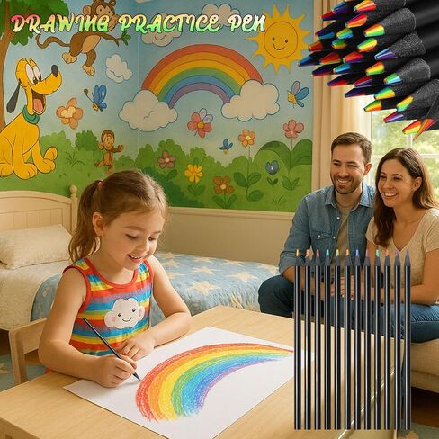 Rainbow Colored Pencils, 12 Pack Multicolor Drawing Pen Art Supplies for kids girls boys teens, Birthday gifts crafts drawing supplies, Stocking stuffers creative Arts Christmas presents DIY party in Saudi Arabia