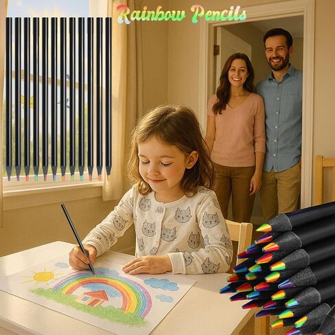 Rainbow Colored Pencils, 12 Pack Multicolor Drawing Pen Art Supplies for kids girls boys teens, Birthday gifts crafts drawing supplies, Stocking stuffers creative Arts Christmas presents DIY party in Saudi Arabia