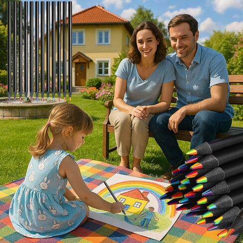 Rainbow Colored Pencils, 12 Pack Multicolor Drawing Pen Art Supplies for kids girls boys teens, Birthday gifts crafts drawing supplies, Stocking stuffers creative Arts Christmas presents DIY party in Saudi Arabia