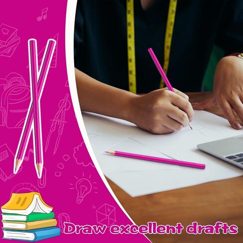 36 قطعة من أقلام الرصاص الملونة باللون الأحمر، مجموعة أقلام رصاص فنية خشبية احترافية تم شحذها مسبقًا للفنانين | لوازم رسم ممتازة للرسم (أحمر) in Kuwait