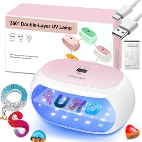 SolaraGlaze UV Light for Resin,360° Ring Dual-Layer & Adjustable Digital Time Setting (1/3/5min) UV Resin Light,56 LED UV Lamp for Resin DIY Process Decorative Jewelry Making in Saudi Arabia