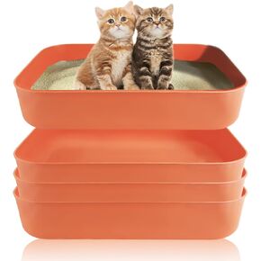 5 Pcs Small Litter Box, Plastic Kitten Litter Box, 13.9 x 9.8 x 3 Inch Open Litter Box for Small Pet, Easy to Clean Pet Friendly in Kuwait