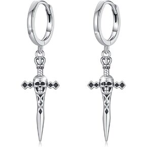 Moonstone Earrings Sterling Silver Devil Angel Dangle Earrings Heart Moonstone Drop Devil Jewelry Gifts for Women Girls Mother's Day in Saudi Arabia