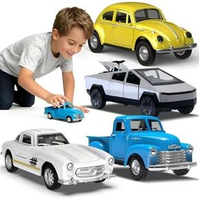 Little Blue Truck Toys for Kids Ages 2 3 4 5 6 7 8 Year Old Boys Girls, 1:32 Alloy Kids Car Toys, with Pull Back Model Cars diecast Cars Toddlers Race playsets Birthday Set in Saudi Arabia