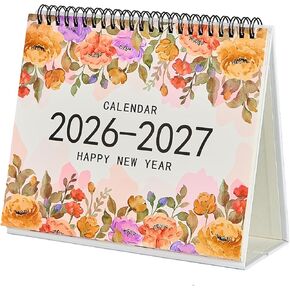 تقويم مكتب 2026-2027، تقويم مكتبي صغير 6.8 بوصة × 8 بوصة مع تصميم الأزهار، تقويم الوجه لمدة 18 شهرًا مع كتل يومية للمعلم والمكتب والمنزل، ملصقات إضافية in Kuwait
