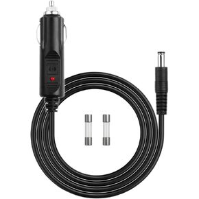 12V Portable DC Car Cigarette Lighter Power Supply Adapter with 18AWG Extension Cable with DC 5.5mm x 2.5mm Male Plug Compatible with Cameras CCTV and Car Refrigerators in Saudi Arabia
