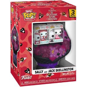 فانكو بيتي بوب! باقة: The Nightmare Before Christmas - سالي وجاك سكيلينجتون - 0.9 بوصة (2.2 سم) قابلة للتجميع - فكرة هدية - حقائب الحفلات - حشوات للجوارب in Kuwait