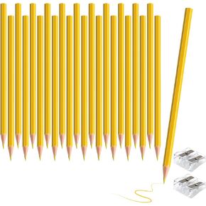24 قطعة من أقلام الرصاص الملونة باللون الأصفر، مجموعة أقلام رصاص فنية خشبية احترافية تم شحذها مسبقًا للفنانين | لوازم رسم ممتازة للرسم (أصفر) in Kuwait