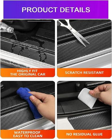 4pcs/Set for Chrysler Door Sill Protector 300/C/ 300S 2005-2023 Door Sill Protector, Carbon Fiber Vinyl Door Sill Trim Scuff Plate in Saudi Arabia