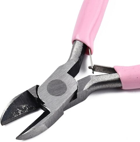 3 pcs Steel Pliers Set Side Cutter/Round Nose/Needle Nose Pliers with Plastic Handles Small Wire Cutter Tools for Jewelry Repair Crafts Wire Wrapping Cutting, Pearl Pink in Saudi Arabia