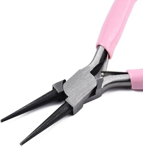 3 pcs Steel Pliers Set Side Cutter/Round Nose/Needle Nose Pliers with Plastic Handles Small Wire Cutter Tools for Jewelry Repair Crafts Wire Wrapping Cutting, Pearl Pink in Saudi Arabia
