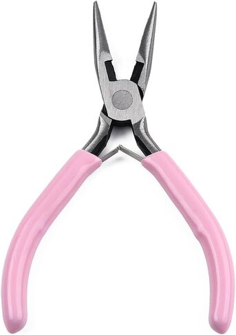 3 pcs Steel Pliers Set Side Cutter/Round Nose/Needle Nose Pliers with Plastic Handles Small Wire Cutter Tools for Jewelry Repair Crafts Wire Wrapping Cutting, Pearl Pink in Saudi Arabia
