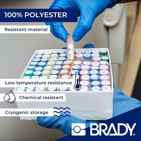 Brady Authentic (M5-118-492) FreezerBondz™ Ultra-Thin Cryogenic Polyester LBL .375 x 1 x .375Dia Black on White, 240 Labels. for use with The BMP51 and M511 Label Printers in Saudi Arabia