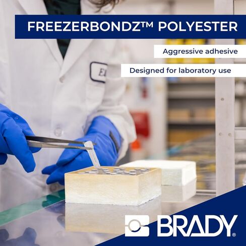 Brady Authentic (M5-118-492) FreezerBondz™ Ultra-Thin Cryogenic Polyester LBL .375 x 1 x .375Dia Black on White, 240 Labels. for use with The BMP51 and M511 Label Printers in Saudi Arabia