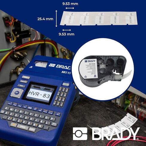 Brady Authentic (M5-118-492) FreezerBondz™ Ultra-Thin Cryogenic Polyester LBL .375 x 1 x .375Dia Black on White, 240 Labels. for use with The BMP51 and M511 Label Printers in Saudi Arabia