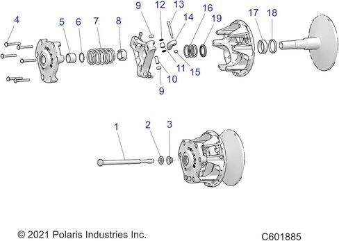 Polaris Snowmobile Clutch Spring، متوافق مع موديلات Polaris لملاءمة مثالية، قطعة OEM الأصلية 7041645، الكمية 1 in Kuwait