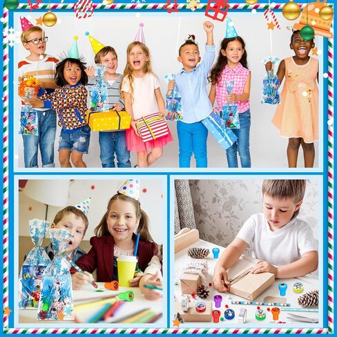 Zhanmai 168 Pcs Christmas School Stationery Set Includes 24 Christmas Pencils 24 Erasers 24 Sharpeners 24 Stickers 24 Mini Notebooks 24 Stamps 24 Gift Bags for Xmas Party Favors (Snowflake Style) in Saudi Arabia