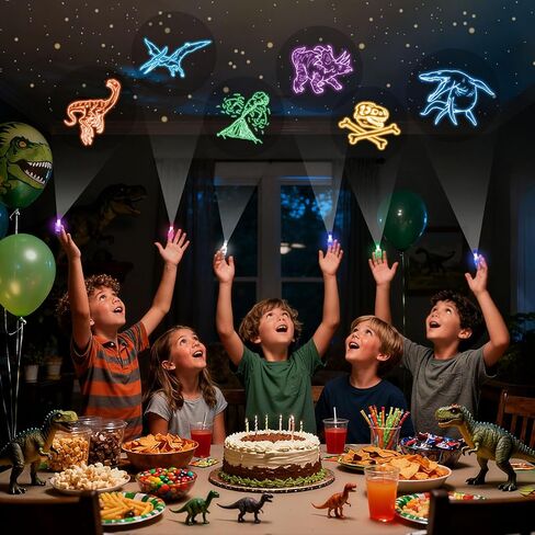 LovesTown 24PCS Space Themed Party Favors, LED Finger Lights for Kids Glow in The Dark Party Supplies for Birthday Goodie Bags Fillers Classroom Prizes in Saudi Arabia