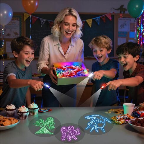 LovesTown 24PCS Space Themed Party Favors, LED Finger Lights for Kids Glow in The Dark Party Supplies for Birthday Goodie Bags Fillers Classroom Prizes in Saudi Arabia