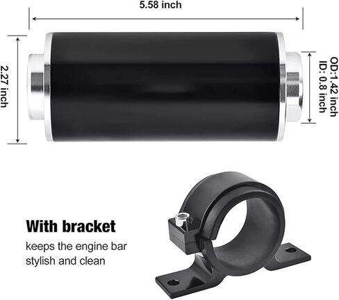 Inline 100 micron filter 6AN 8AN 10AN adapter 50MM + mounting bracket in Saudi Arabia