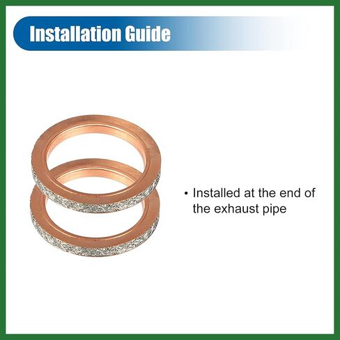 Motoforti 2 Pcs Exhaust Pipe Muffler Silencer Gasket Kit Copper Gaskets for Yamaha Rhino 660 YXR660F 4X4 2004-2007 Long-lasting in Saudi Arabia