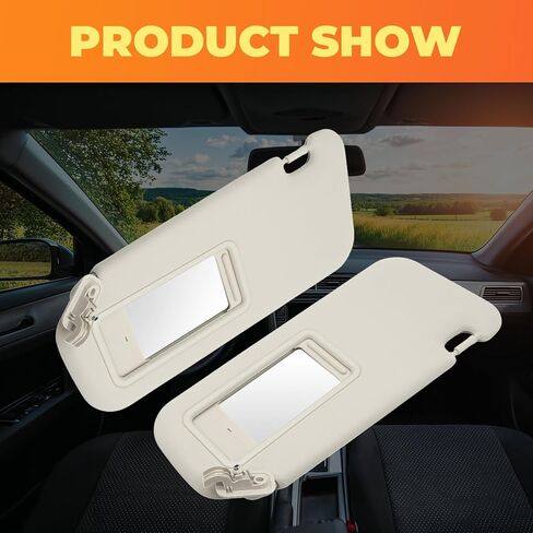Pair Gray Sun Visor Driver&Passenger Side Compatible with 3 2010 2011 2012 2013 BBM2-69-320C-75 BBM3-69-320C-75 W/Mirror Left Right Side in Saudi Arabia