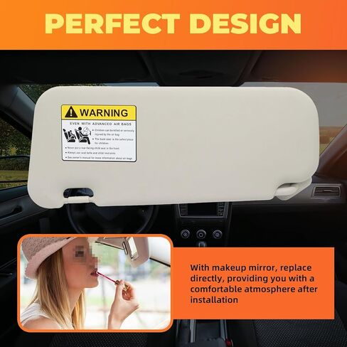 Pair Gray Sun Visor Driver&Passenger Side Compatible with 3 2010 2011 2012 2013 BBM2-69-320C-75 BBM3-69-320C-75 W/Mirror Left Right Side in Saudi Arabia