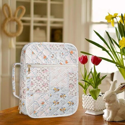 حافظة غطاء الكتاب المقدس للنساء، حقيبة كبيرة للكتاب المقدس مع لوازم دراسة الكتاب المقدس وإكسسوارات هدايا مسيحية للنساء، محمولة بمقبض قوي وأقلام تحديد، زهرة زرقاء in Kuwait