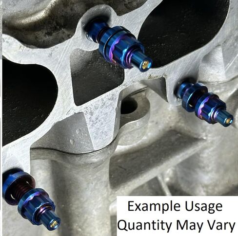 Titanium M8x1.25 Stud Set – Burnt Blue, 45mm Length, Lightweight Ti Hardware, 2 Pack Threaded Exhaust/Engine Studs | Str8UpRevving Approved in Saudi Arabia