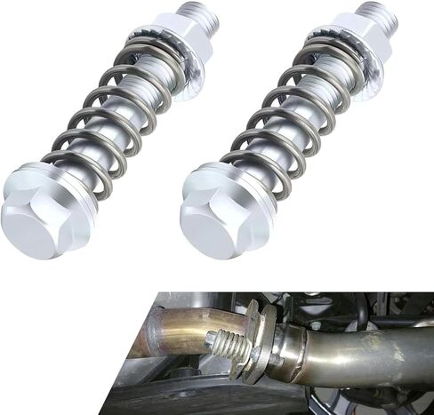 2 PCS Exhaust Manifold Bolts and Nuts Kit, M10 x 1.5mm Exhaust Flange Bolt with Spring, Carbon Steel Professional Flange Bolts for Exhaust Gasket, Replacement Accessories for Most Cars in Saudi Arabia