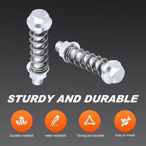 2 PCS Exhaust Manifold Bolts and Nuts Kit, M10 x 1.5mm Exhaust Flange Bolt with Spring, Carbon Steel Professional Flange Bolts for Exhaust Gasket, Replacement Accessories for Most Cars in Saudi Arabia