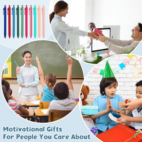 Teling 100 Pieces Motivational Pens Bulk Operation Inspirational Quotes Ballpoint Pens with Saying for Back to School Gifts Black Ink Party Favors Pens(Gentle Colors, Classic Style) in Saudi Arabia