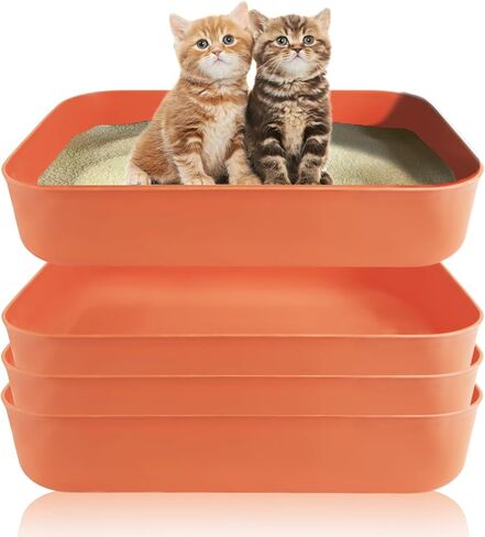 5 Pcs Small Litter Box, Plastic Kitten Litter Box, 13.9 x 9.8 x 3 Inch Open Litter Box for Small Pet, Easy to Clean Pet Friendly in Kuwait