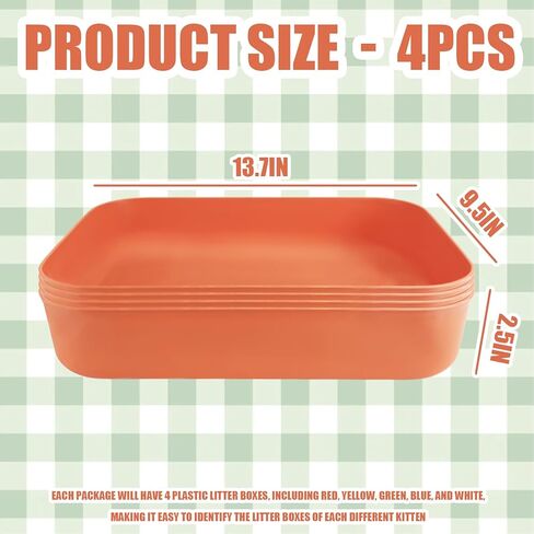 5 Pcs Small Litter Box, Plastic Kitten Litter Box, 13.9 x 9.8 x 3 Inch Open Litter Box for Small Pet, Easy to Clean Pet Friendly in Kuwait